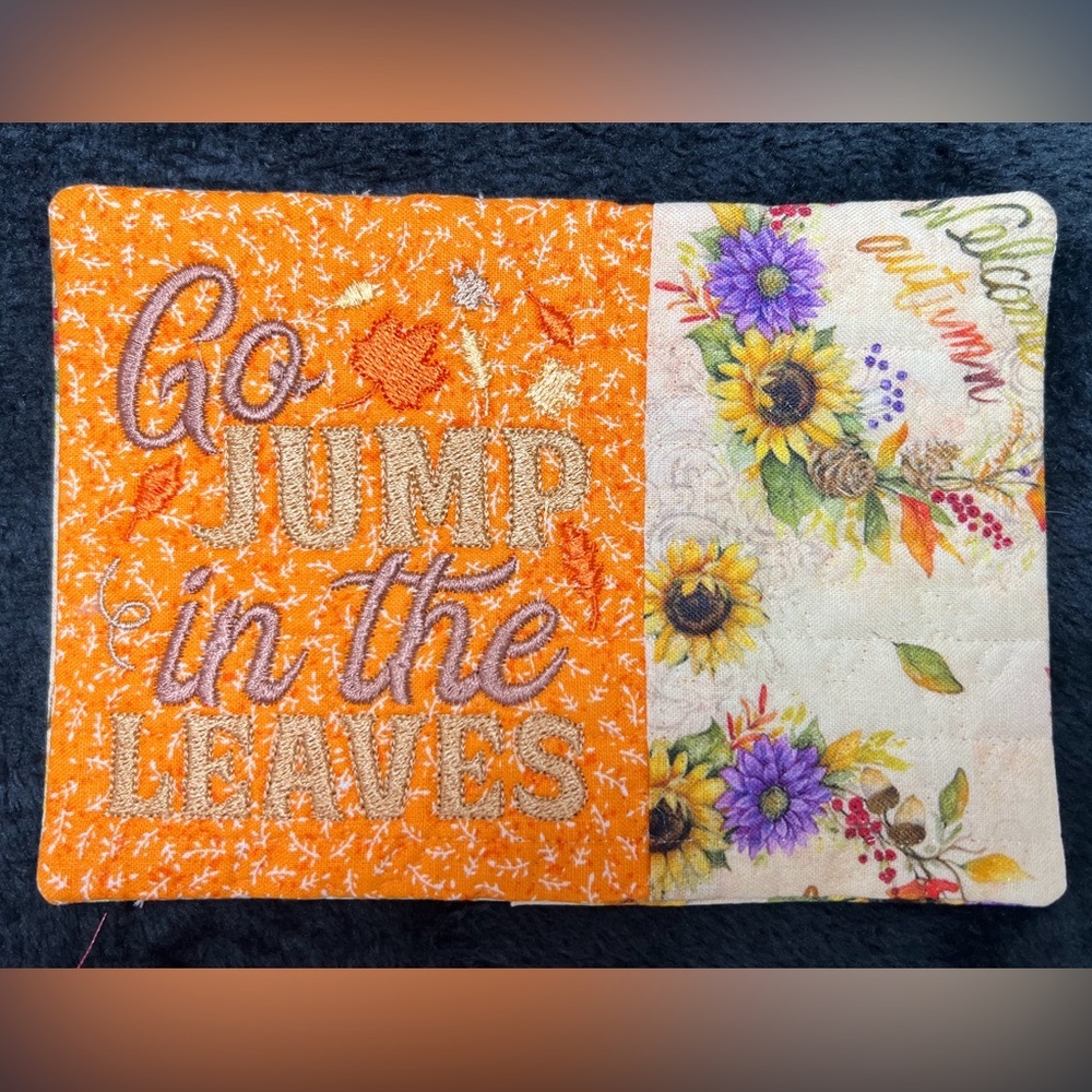 Hand Crafted Mug Rug Coaster Embroidered Cotton Fabric Padded Absorbs Liquid